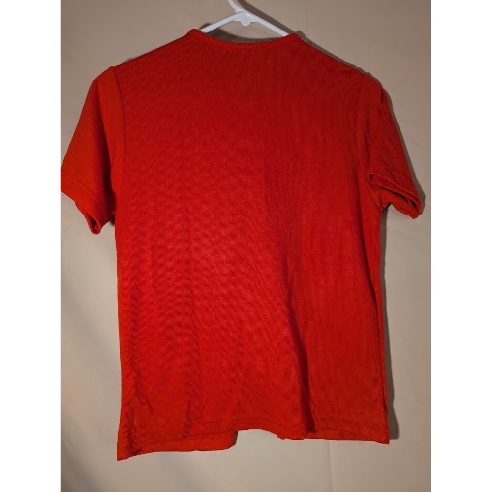 Stephanie Rogers Red Short Sleeve Knit Top Twinset Bow Accent Small - Picture 3 of 3